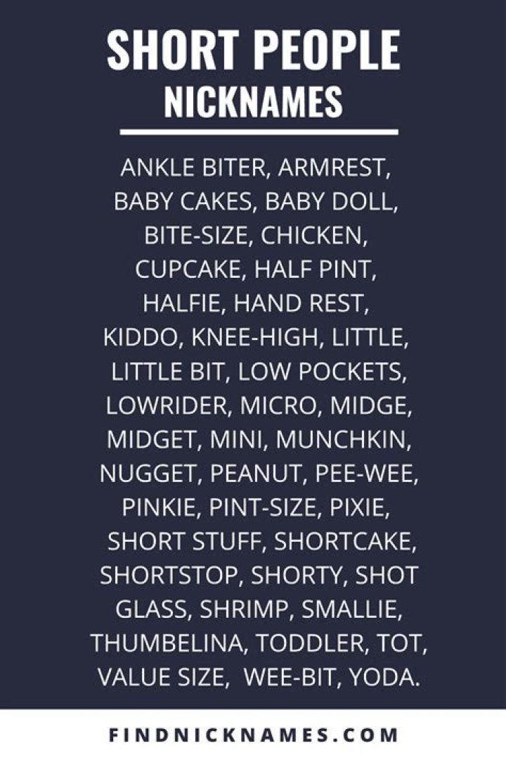 100+ Popular Nicknames for Short People &mdash; Find Nicknames