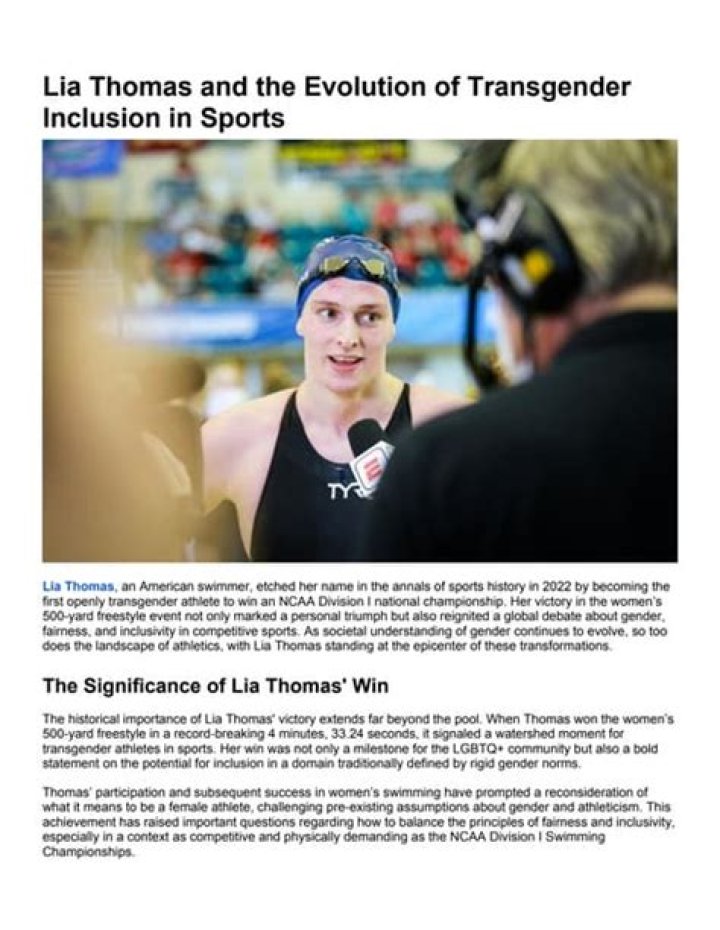 Lia Vs. Katie: Transgender Inclusion In Sports And The Future Of Competition